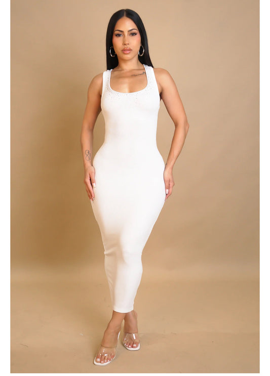ADORE ME MIDI DRESS - WHITE